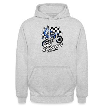 Supercross - Moto Cross - Motocross - Unisex Hoodie - Hellgrau meliert - Vorne - Alina (178cm) & Michal (187cm)