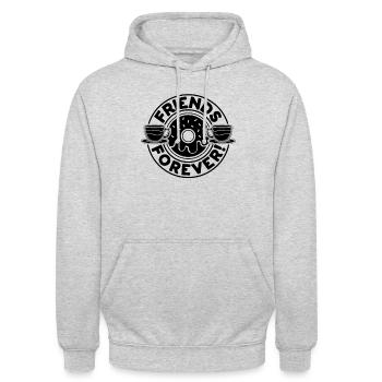 Friends Forever Breakfast Coffee & Donuts Lover - Sweat-shirt à capuche unisexe - gris clair chiné - Devant - Alina (178cm) & Michal (187cm)