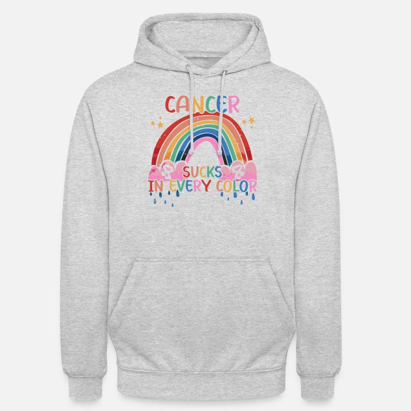 Krebs Ist Scheiße | Krebs Bekämpfen - Unisex Hoodie - Hellgrau meliert