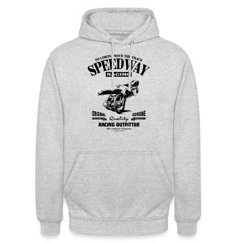 Speedway - Motorcycle Speedway - Unisex Hoodie - Hellgrau meliert - Vorne - Alina (178cm) & Michal (187cm)