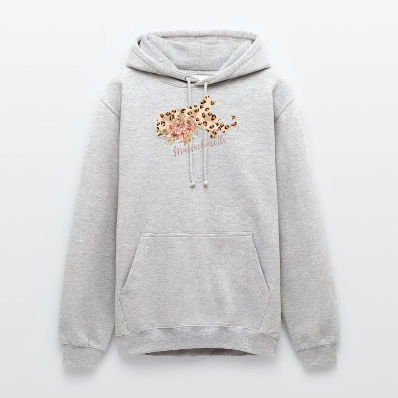Massachusetts Leopard-pattern Map Unisex Hoodie