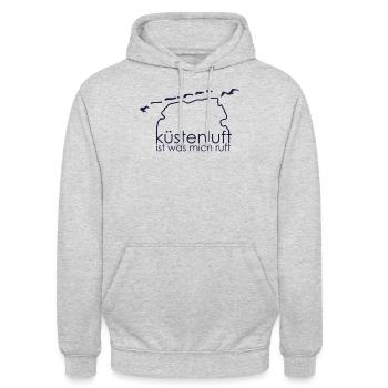 Küstenluft Ist Was Mich Ruft Ostriesische Inseln - Unisex Hoodie - Hellgrau meliert - Vorne - Alina (178cm) & Michal (187cm)