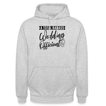 A Total Badass Wedding Minister Wedding Officiant - Unisex Hoodie - Hellgrau meliert - Vorne - Alina (178cm) & Michal (187cm)