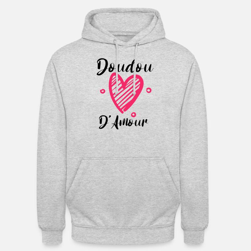 Doudou D Amour Cadeaux St Valentin - Sweat-shirt à capuche unisexe - gris clair chiné