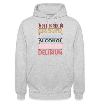 Mutterschaft Momlife Mom Life Muttertag - Unisex Hoodie - Hellgrau meliert - Vorne - Alina (178cm) & Michal (187cm)