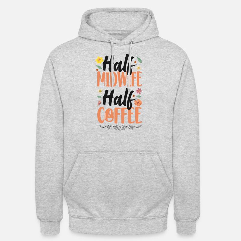 Sygeplejerske Jordemoder Fødselshjælper Kaffe - Hættetrøje unisex - lysegrå meleret