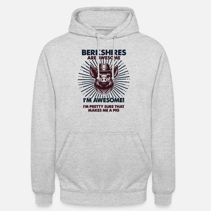 Schweindad Mama - Bauer Berkshires - Unisex Hoodie - Hellgrau meliert