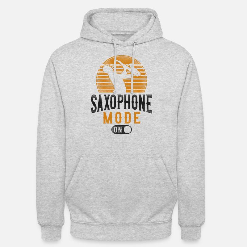 Saxophone Mode saxophone activé - Sweat-shirt à capuche unisexe - gris clair chiné