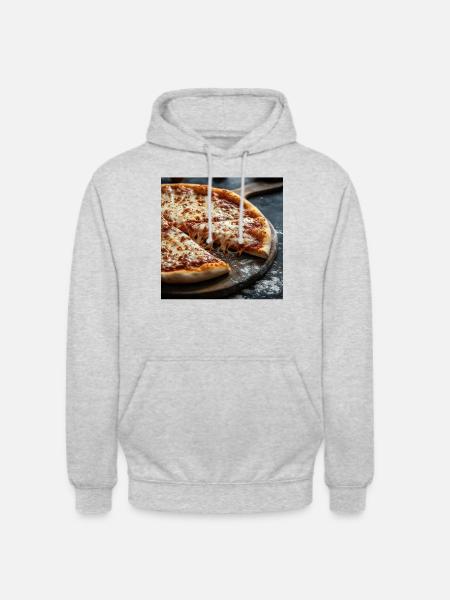 Pizza - Unisex Hoodie - Hellgrau meliert