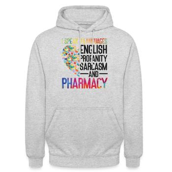 Pharmacy Tech Technician - Unisex Hoodie - Hellgrau meliert - Vorne - Alina (178cm) & Michal (187cm)