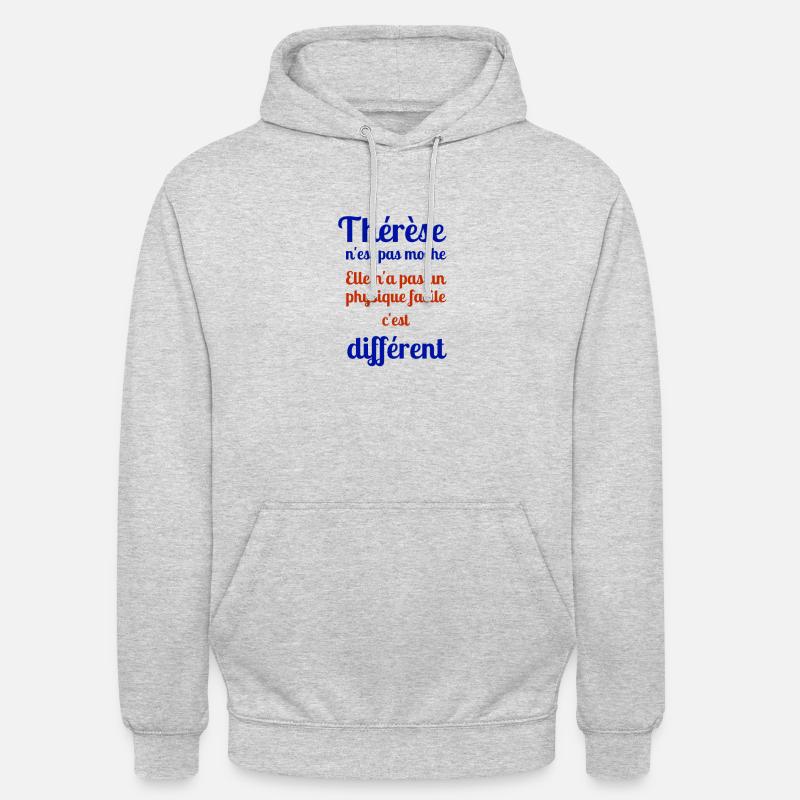 Thérèse - Sweat-shirt à capuche unisexe - gris clair chiné