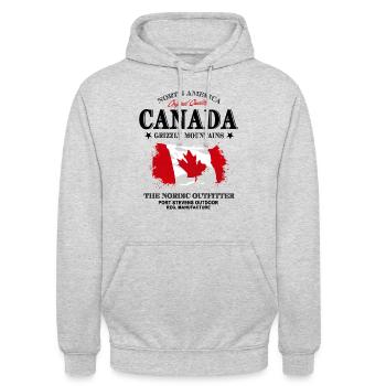 Kanada - Maple Leaf - Canada - Sweat-shirt à capuche unisexe - gris clair chiné - Devant - Alina (178cm) & Michal (187cm)