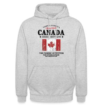 Kanada - Maple Leaf - Canada - Sweat-shirt à capuche unisexe - gris clair chiné - Devant - Alina (178cm) & Michal (187cm)
