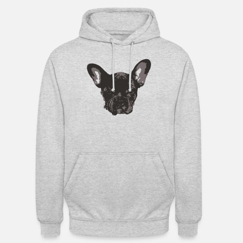 bouledogue français - Sweat-shirt à capuche unisexe - gris clair chiné