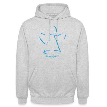 Erzengel Sandalphon - Unisex Hoodie - Hellgrau meliert - Vorne - Alina (178cm) & Michal (187cm)