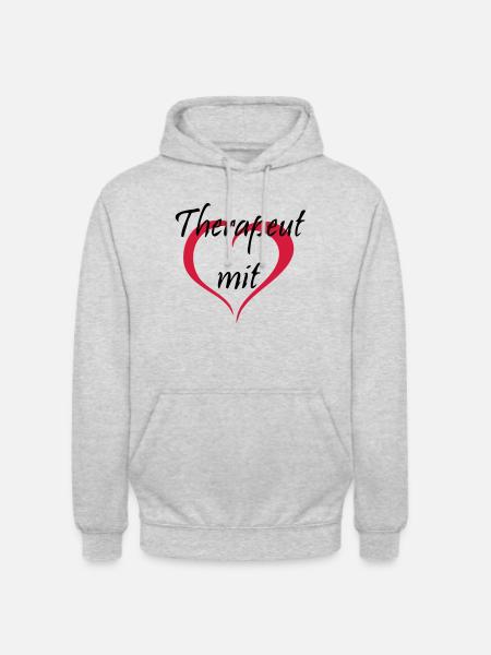 Therapeut mit Herz - Unisex Hoodie - Hellgrau meliert