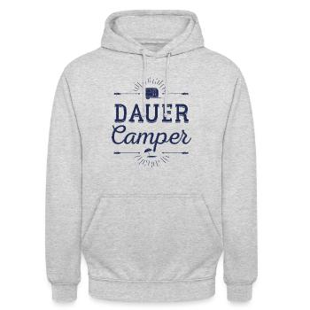 Dauercamper - Unisex Hoodie - Hellgrau meliert - Vorne - Alina (178cm) & Michal (187cm)