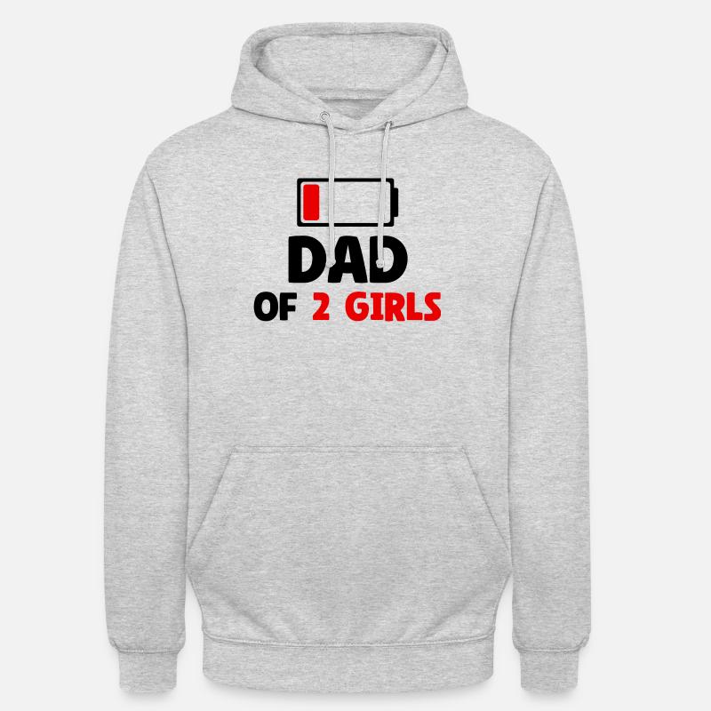Papa de 2 filles - Sweat-shirt à capuche unisexe - gris clair chiné