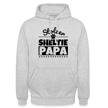 Sheltie lustig Herrchen Hund - Unisex Hoodie - Hellgrau meliert - Vorne - Alina (178cm) & Michal (187cm)