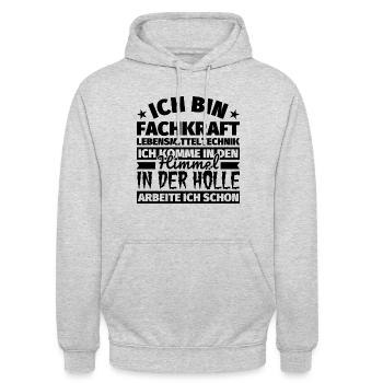 Fachkraft Lebensmitteltechnik Geschenk lustig Himm - Unisex Hoodie - Hellgrau meliert - Vorne - Alina (178cm) & Michal (187cm)