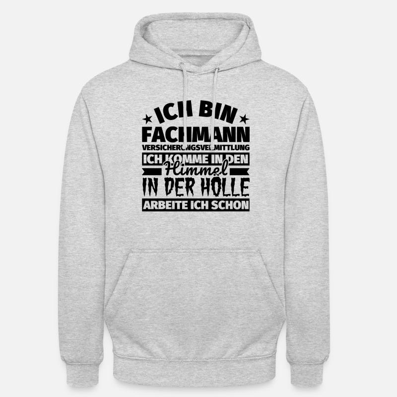 Fachmann Versicherungsvermittlung Geschenk lustig - Unisex Hoodie - Hellgrau meliert