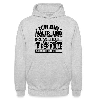 Maler- und Lackierermeisterin Geschenk lustig Himm - Unisex Hoodie - Hellgrau meliert - Vorne - Alina (178cm) & Michal (187cm)