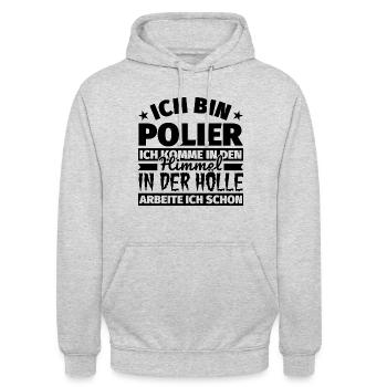 Polier Geschenk lustig Himmel Hölle - Unisex Hoodie - Hellgrau meliert - Vorne - Alina (178cm) & Michal (187cm)