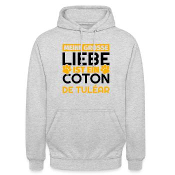 Coton de Tuléar Geschenke lustig - Unisex Hoodie - Hellgrau meliert - Vorne - Alina (178cm) & Michal (187cm)