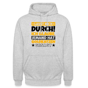 Goldkatzen - Unisex Hoodie - Hellgrau meliert - Vorne - Alina (178cm) & Michal (187cm)