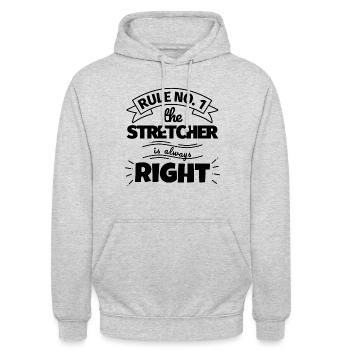 STRETCHER lustiges Geschenk - Unisex Hoodie - Hellgrau meliert - Vorne - Alina (178cm) & Michal (187cm)