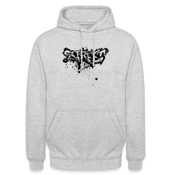 graffiti street - Sweat-shirt à capuche unisexe - gris clair chiné - Devant - Alina (178cm) & Michal (187cm)