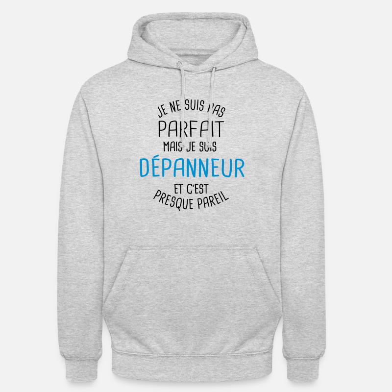 Pas parfait mais dépanneur - Sweat-shirt à capuche unisexe - gris clair chiné
