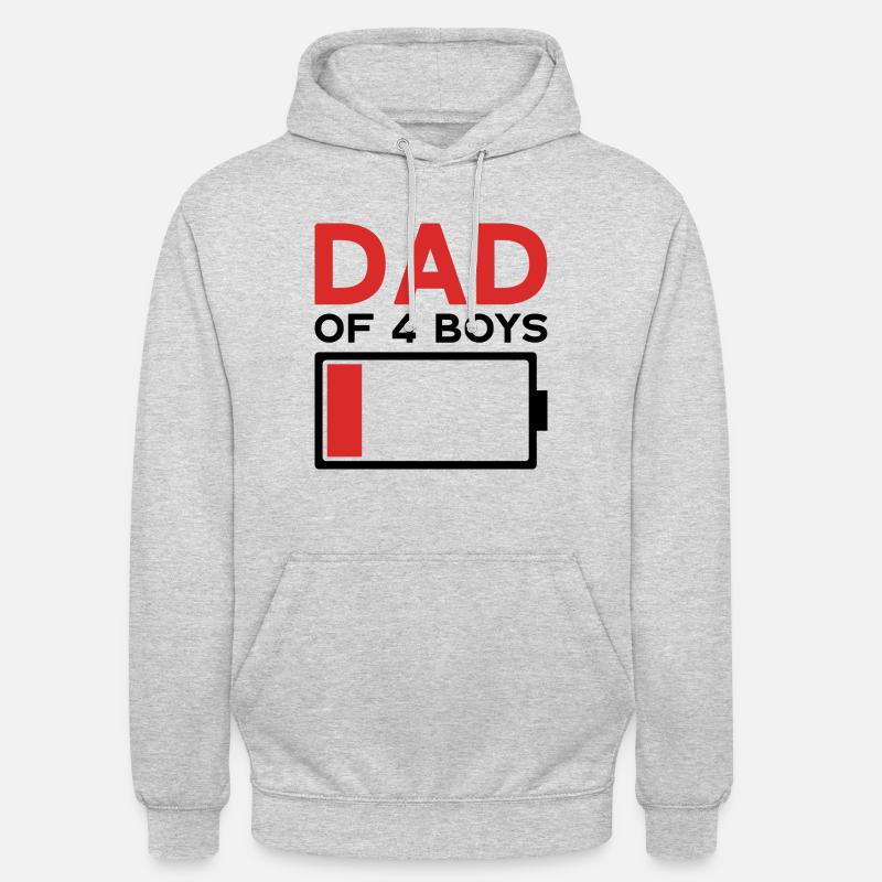 PAPA DE 4 GARÇONS - Sweat-shirt à capuche unisexe - gris clair chiné