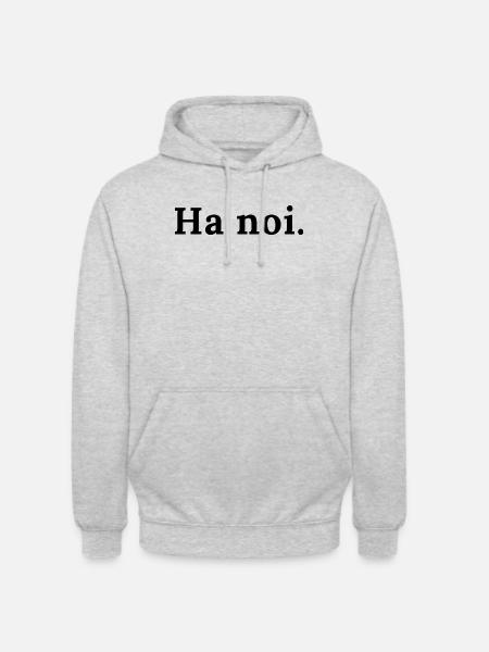 Ha Noi_black - Unisex Hoodie - Hellgrau meliert