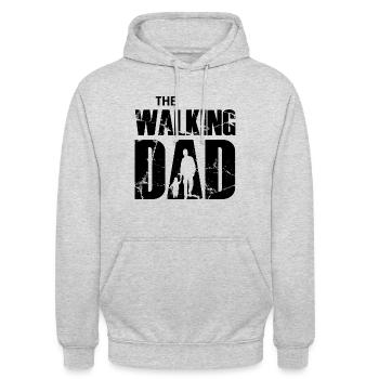 The Walking Dad (black) - Unisex Hoodie - light heather grey - Front - Alina (178cm) & Michal (187cm)