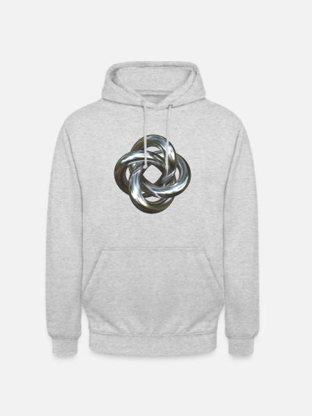 Torusknoten Silber 3D - Unisex Hoodie - Hellgrau meliert