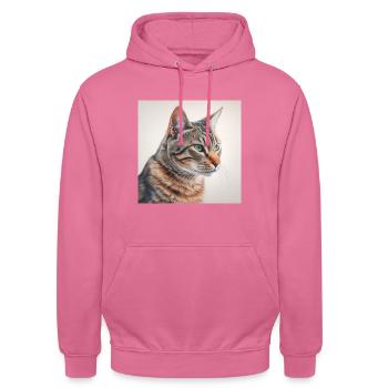 Katze - Unisex Hoodie - Pink - Vorne - Alina (178cm) & Michal (187cm)