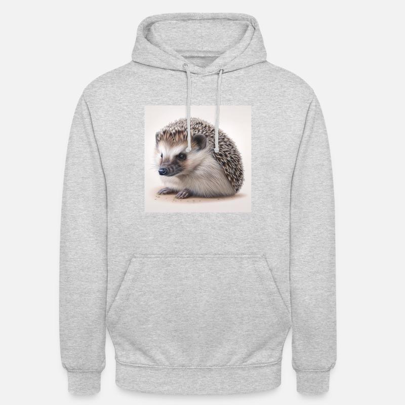 Hérisson - Sweat-shirt à capuche unisexe - gris clair chiné