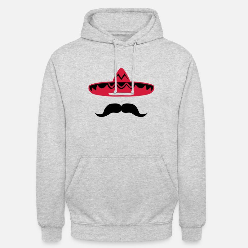 Mexican mustache hat 200 - Unisex Hoodie - light heather grey