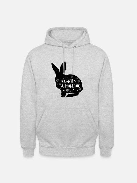 Rabbits & Hurling - Unisex Hoodie - light heather grey
