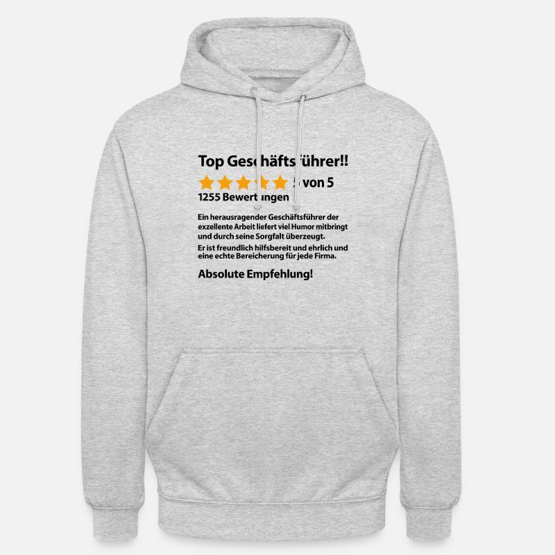 Geschäftsführer Abschiedsgeschenk Geschenkidee - Unisex Hoodie - Hellgrau meliert