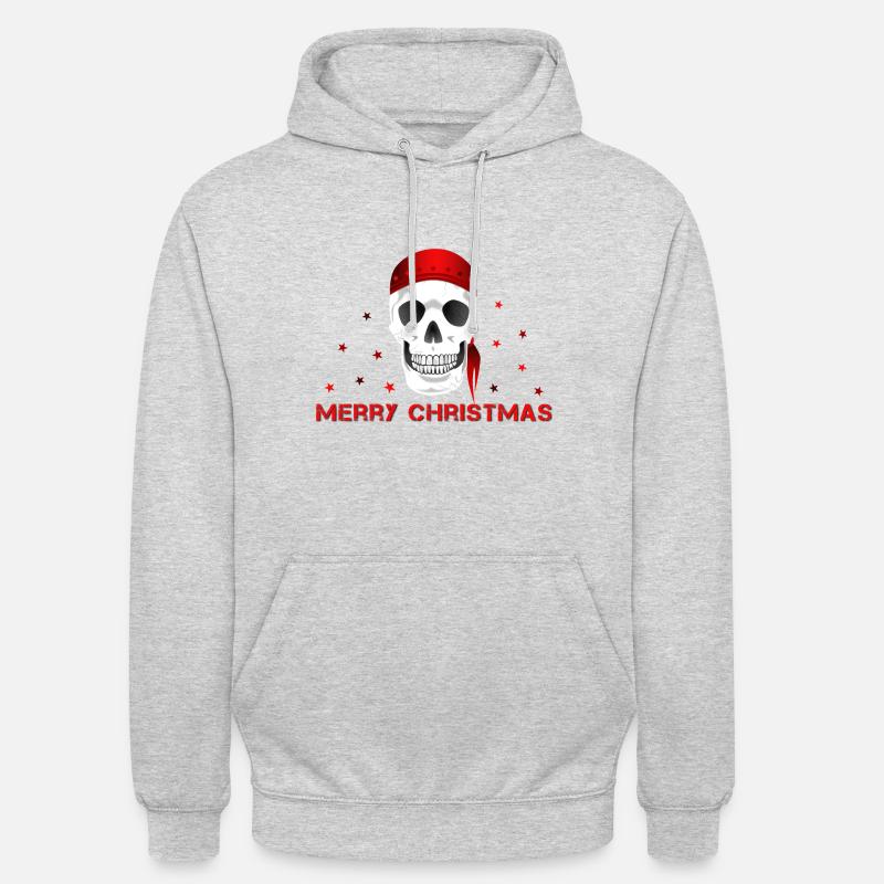 Crâne de joyeux Noël - Sweat-shirt à capuche unisexe - gris clair chiné