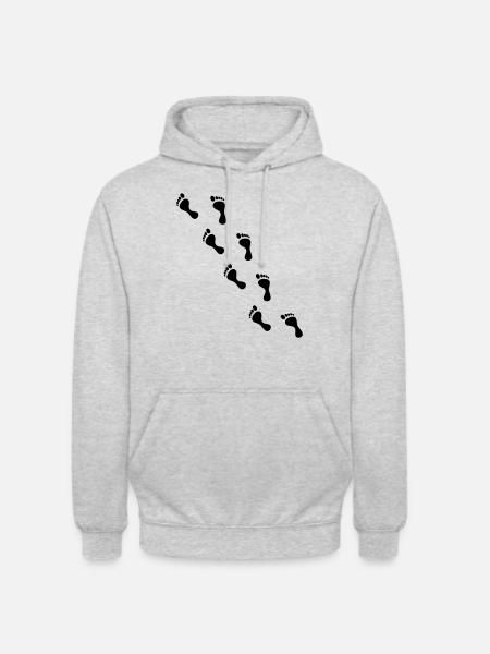 Spuren - Unisex Hoodie - Hellgrau meliert