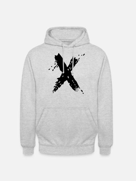 X Pinselstrich - Unisex Hoodie - Hellgrau meliert
