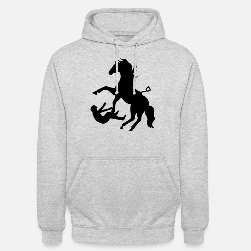 cheval - Sweat-shirt à capuche unisexe - gris clair chiné