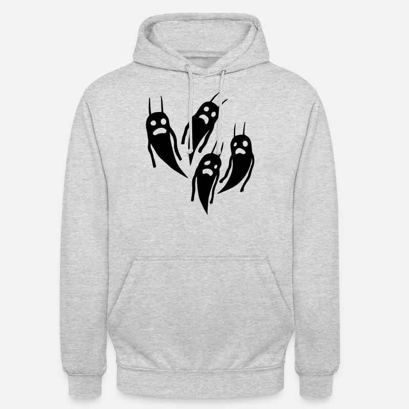 Fantômes Halloween - Sweat-shirt à capuche unisexe - gris clair chiné
