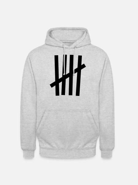 Tally 5 strokes - Unisex Hoodie - light heather grey