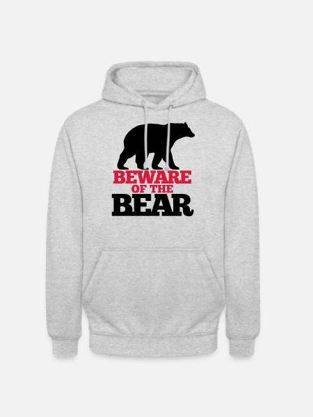 Bär Wild T-Shirt - Unisex Hoodie - Hellgrau meliert
