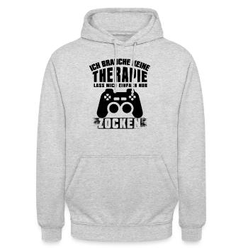 Zocken Pc Zocker Videospiele - Unisex Hoodie - Hellgrau meliert - Vorne - Alina (178cm) & Michal (187cm)