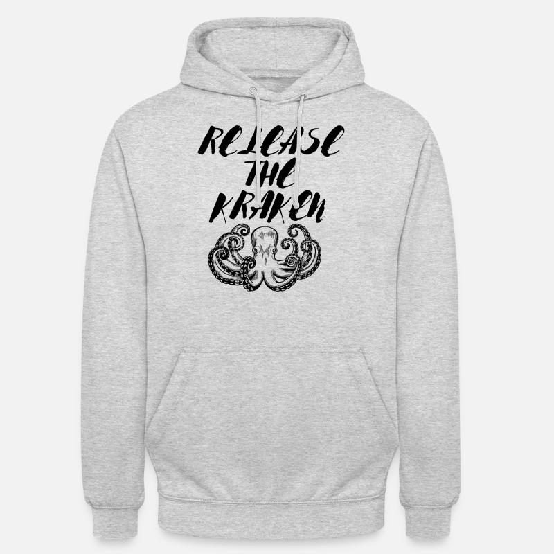 LASS DEN KRAKEN LOS - Unisex Hoodie - Hellgrau meliert